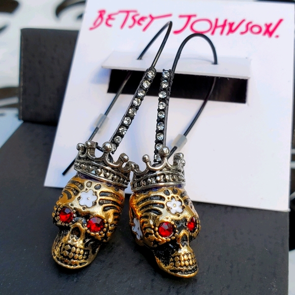 Betsey Johnson Jewelry - Betsey Johnson Day of the Dead Skull Earrings